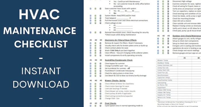 HVAC Preventative Maintenance Checklist Template - Editable Microsoft ...