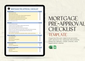 Mortgage Pre-approval Checklist in Excel, Google Sheets - Download ...